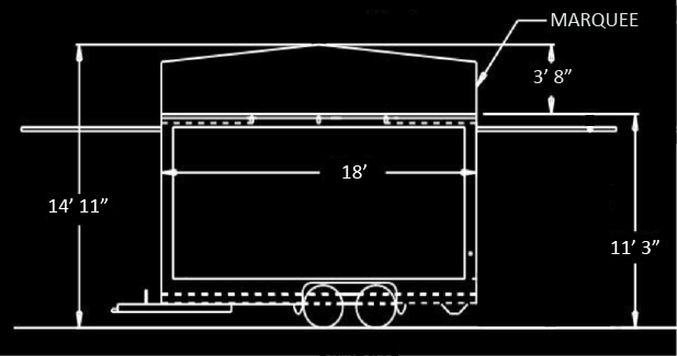 18' trailer side view inverted dimensions
