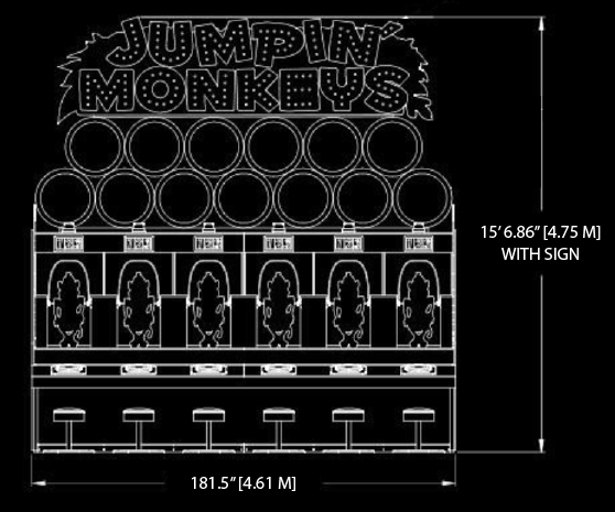 Jumpin Monkeys Park Front View Inverted Game Dimensions