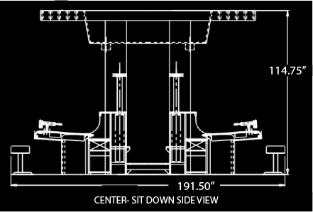 Top Glo Center Sit Down Side View Inverted Game Dimensions