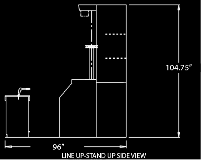 Top Glo LU SU Side View Inverted Game Dimensions