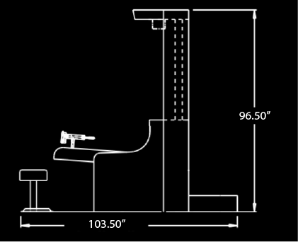 Top Glo Center Sit Down Side View Inverted Game Dimensions