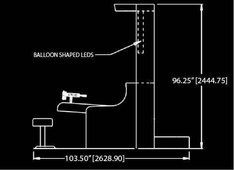 Lights Up Side View Inverted Game Dimensions